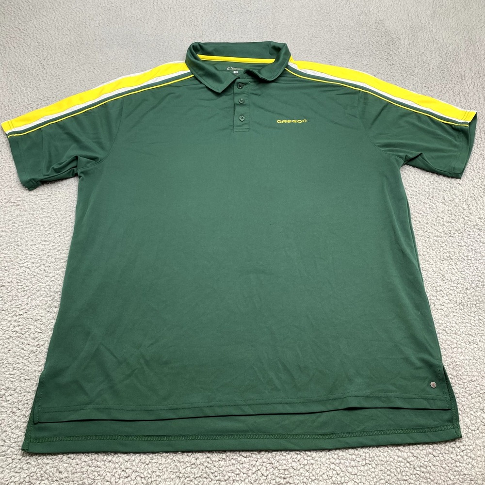 Oregon Ducks Polo Shirt Adult XXL 2XL Green Yellow Golf Football NCAA Mens